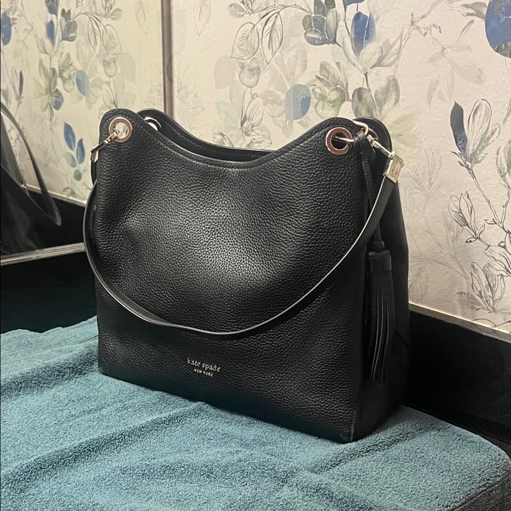 Kate Spade Black Hobo Bag with Tassel